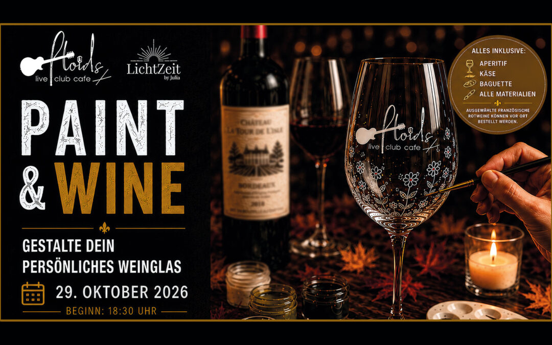 29. Okt. 2026 – Paint & Wine – Kreativität trifft Genuss